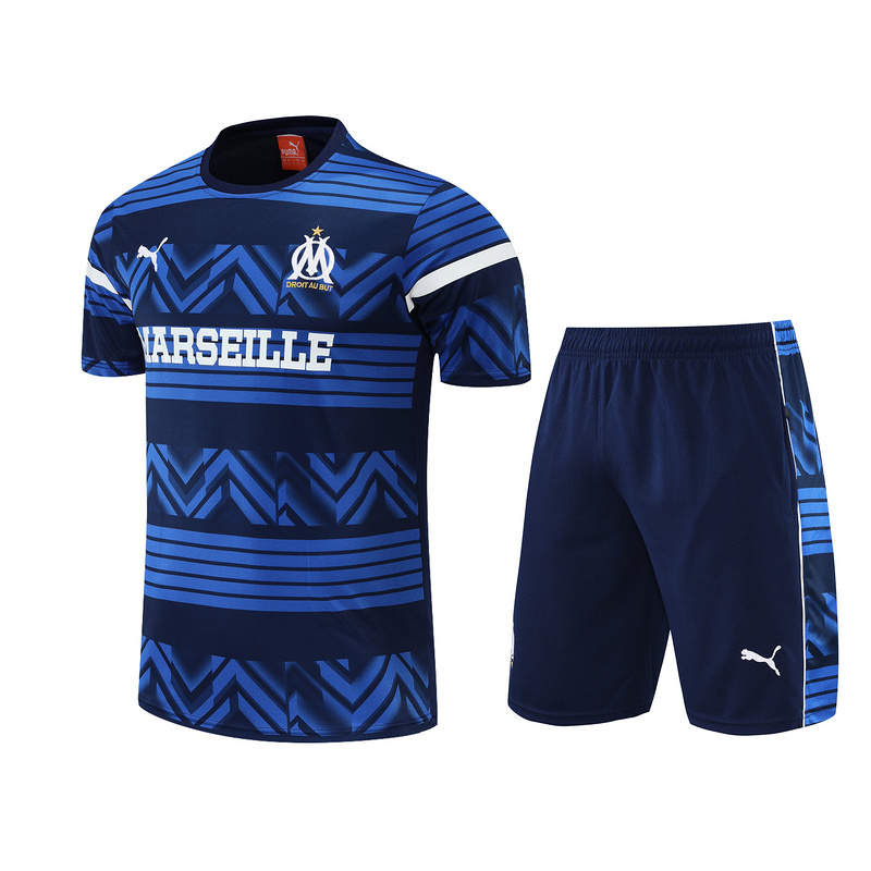 AAA Quality Marseilles 22/23 Dark Blue Training Kit Jerseys
